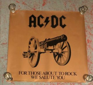 Ac/dc Orig.  For Those About To Rock Lp Record Store Promo Poster 1981 24 " X 24 "