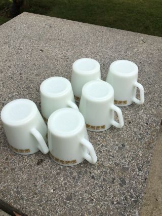 RARE pattern Set Of 6 Vintage Pyrex D Handle Mugs Coffee 10 oz Cups 1410 5