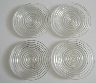 Vintage Depression Glass Manhattan 6 " B & B/dessert Plates 4 Crystal Clear