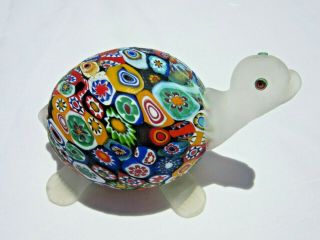 Glass Vintage Turtle Millefiori Design 1970s | Great Gift For Turtle Collectors