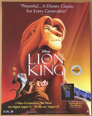 The Lion King Dvd Movie Poster 1 Sided Mini 22x28 Disney