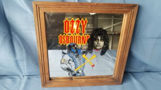 Vintage Ozzy Osbourne 14 " X 14 " Mirror From 1981 Framed Diary Of A Madman