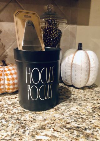 Rae Dunn Black Hocus Pocus Ceramic Crock Halloween
