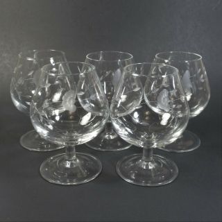 Princess House Heritage Brandy Snifters Set Of 5 Glasses Cut Crystal Glass 404