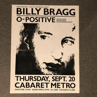 Billy Bragg Live Poster Handbill Flyer Nick Cave Smiths Neil Young 1990