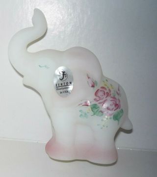 Fenton Hand - Painted Elephant - With Tags