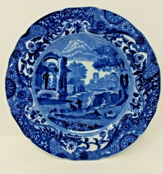 Vintage English Blue And White " Italian " Plate - Copeland Late Spode