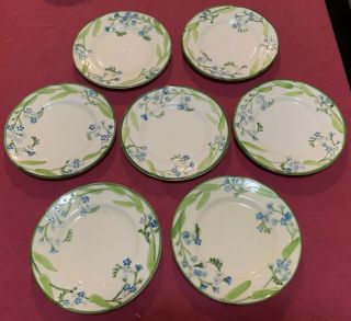 8 Franciscan Forget Me Not Blue Flower Usa Salad Plates Approx.  8 "