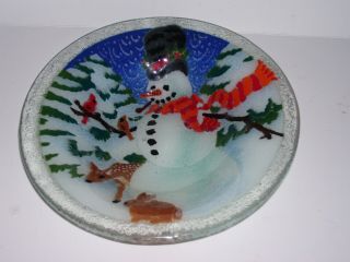 Peggy Karr Fused Glass Christmas Bowl Dish 2