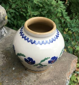 Nicholas Mosse Pottery Small Vase Made in Ireland Pansy Flower Pattern 4 Inches 6