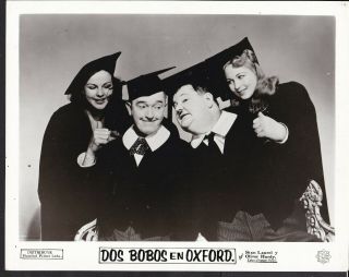 Stan Laurel Oliver Hardy A Chump At Oxford Rr1950s Vintage Movie Photo 27140