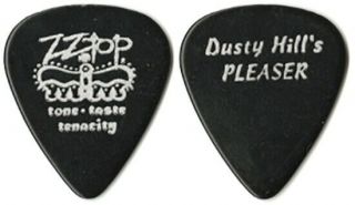 Zz Top Dusty Hill 1999 Xxx Concert Tour Silver On Black Pleaser Guitar Pick