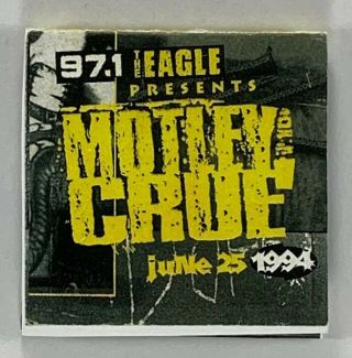 Motley Crue Condom Ultra Rare 1994 Eagle 97.  1 Pure Rock Matchbook Trojan - Enz
