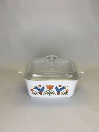 Corning Ware Country Festival Friendship Casserole Dish P 4 B With Pyrex Lid