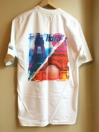 Vintage (1998) Hard Rock Cafe Paris White T - Shirt Large L