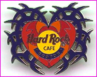 Hard Rock Cafe Boston 2001 Tattoo Series Pin Heart With Blue Flames - Hrc 1316