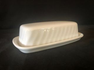 Vintage 1/4 Lb Covered Butter Dish White Swirl Corning Ware Usa 81 - Ty