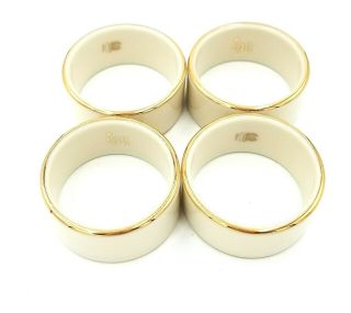 Lenox Special Set Of 4 Napkin Rings Cream & Gold Made In Usa