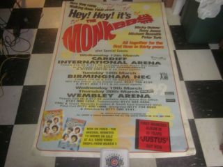 1996 The Monkees England 40 " X 60 " Concert Poster