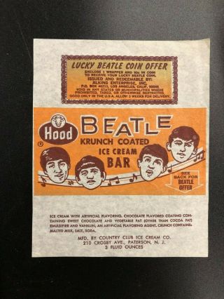 Beatles 1965 “hood Ice Cream Wrapper” & Coin Offer 1965