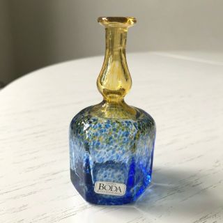 Kosta Boda Bertil Vallien,  Miniature Art Glass Bottle Vase Signed Numbered