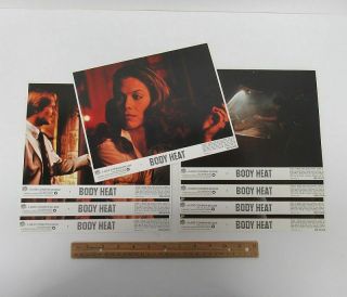 (8) Vintage 1981 (8x10) Movie Theater Lobby Cards " Body Heat " Noir Film Wz8795