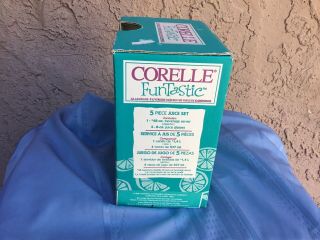 Vintage Corelle Funtastic 5 Pc Juice Set 1996 48 oz Carafe 4 8 oz Juice Glasses 4