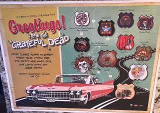 Grateful Dead " Greetings From The Dead " U.  S.  Promo Poster - Skeleton In A Cadillac