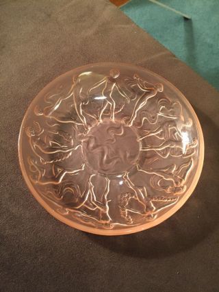 Consolidated Glass Light Pink Rose Assorted Dancing Nudes Plate