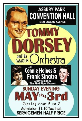 Tommy Dorsey 1942 Asbury Park Nj Convention Hall Poster By Thouse 2019
