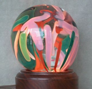 Ooak Vintage Wheaton Village Art Glass Paperweight " Brush Strokes " Signed