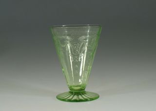 Vintage Hocking Glass Company Green Cameo Ballerina Footed Water Tumbler C.  1935