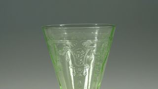 Vintage Hocking Glass Company Green Cameo Ballerina Footed Water Tumbler c.  1935 2