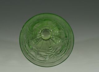 Vintage Hocking Glass Company Green Cameo Ballerina Footed Water Tumbler c.  1935 3