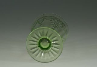 Vintage Hocking Glass Company Green Cameo Ballerina Footed Water Tumbler c.  1935 4