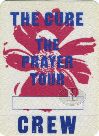 The Cure 1989 Prayer Tour Backstage Pass Crew