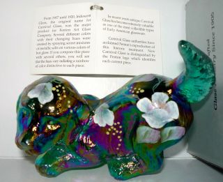 Fenton iridescent hand - painted DOG - with tags 2