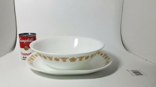 Vintage Corelle Butterfly Gold 2 Serving Platters and 1 Extra Large Serving Bowl 6