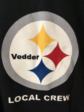 Pearl Jam Vedder Steelers Local Crew Med T - shirt (matches the rare guitar pick) 2