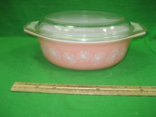 Corning Ware PYREX 043 Pink Daisy 1.  5 Quart Casserole Dish with Lid 943C 6