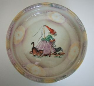 Antique,  Vintage,  Germany,  Porcelain,  Childs Dish,  Halloween,  Crow,  Cat,  & Witch,  Fable