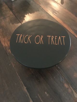 Rae Dunn Halloween Cake Stand Trick Or Treat - Black/orange Rare