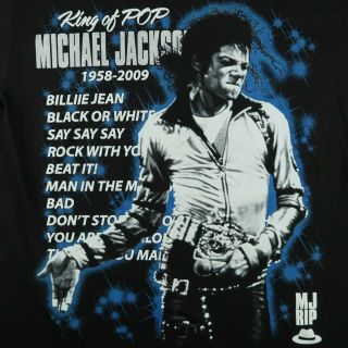 Memorial King Of Pop Michael Jackson Mens 2xl Xxl Black T - Shirt Mj Rip