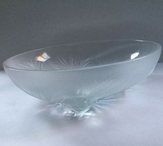 Verlys Footed Pinecone Bowl Frosted Satin Glass Dimensional 6 - 1/4”