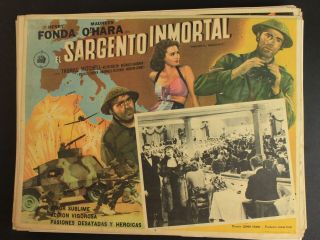 1943 Immortal Sergeant Mexican Movie Lobby Card Henry Fonda O 