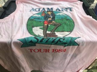 ADAM ANT - STRIP TOUR 1984 vintage pink concert shirt XL 21x23 rare 5