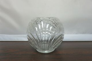 Vintage Cambridge Glass Caprice Clear 4 3/4 " Rose Bowl Ball Vase