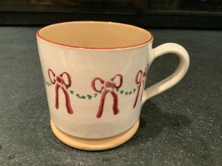 Nicholas Mosse Mug In Christmas Ribbon Swag And Bow 3 1/2” X 3 1/2 "