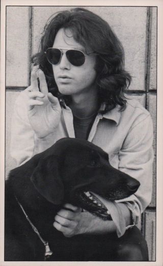 Jim Morrison With Stone 1968 Official Doors Fan Club Promo Card