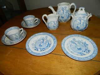 Blue Transferware Little May Tea Set Charles Allerton & Sons Staffordshire Engla